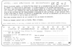 Documentation du Centre Martin Luther King : Appel coupures de presse vignette