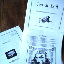 Jeu de LOI ou L'armée suisse en question ! : Pour essayer de faire passer l'initiative en jouant vignette